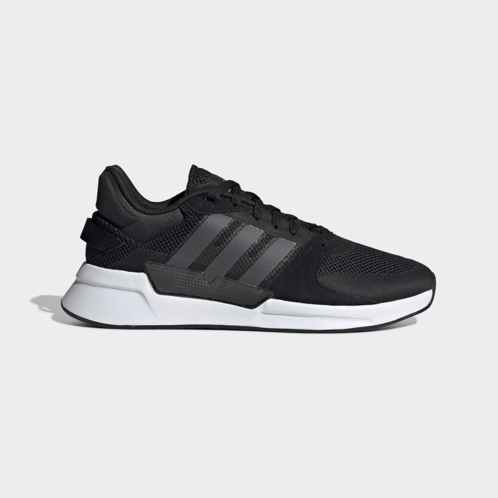 Adidasi Alergare Adidas Run 90s Barbati Romania - Negrii/Gri/Albi EE9869